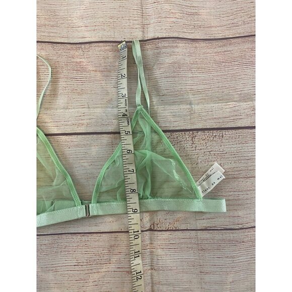 Fleur Du Mal Women's Green Mesh Wireless Balconette Bra - A1 - Picture 9 of 12